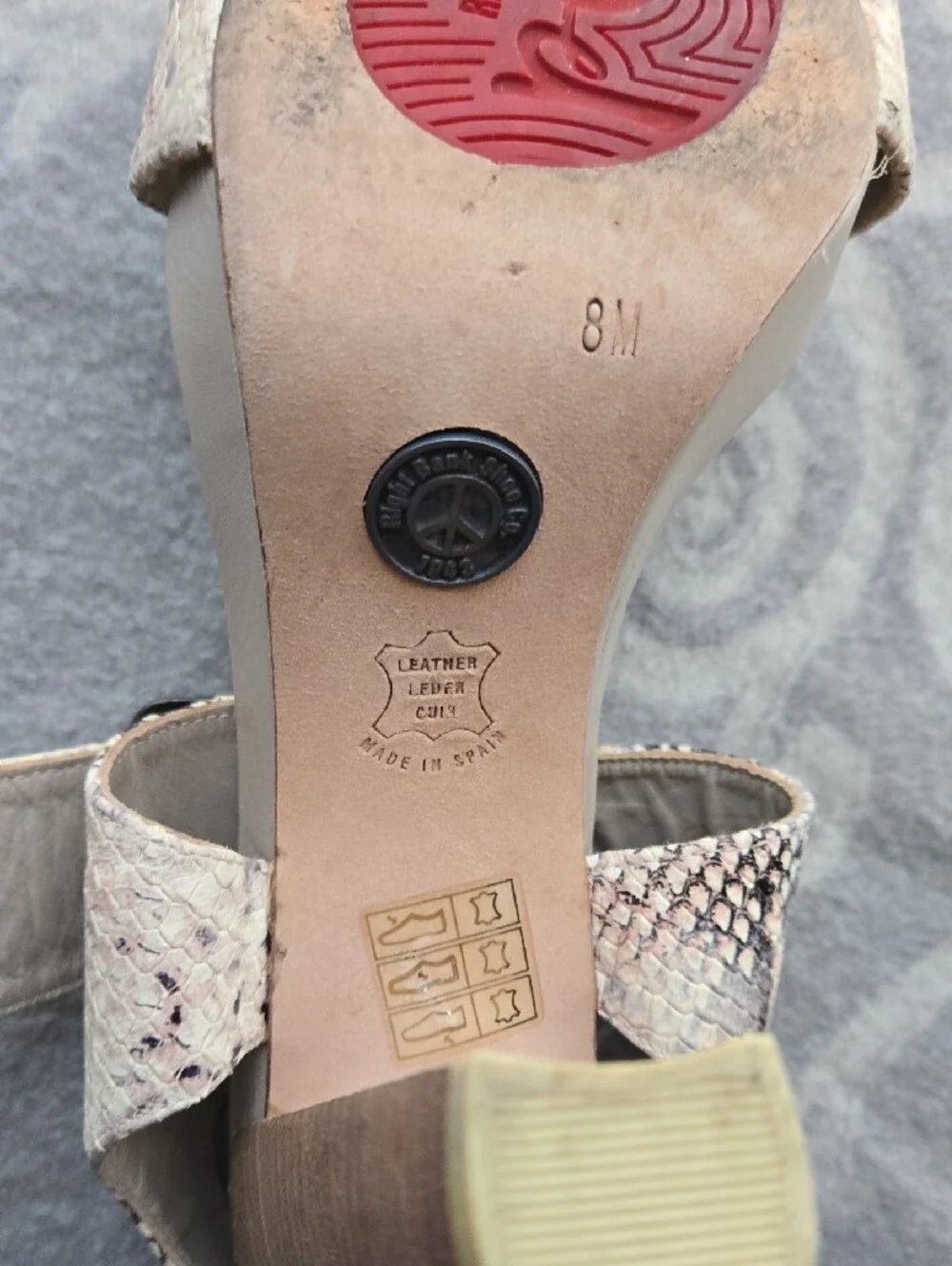 RIGHT Bank Shoe Co. Wedge Sandals in Snake-Print Beige and Pink